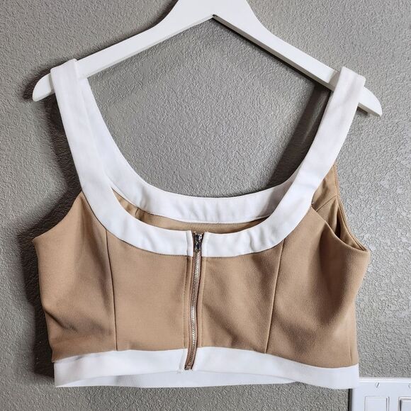 Lulus Cream And White Scalloped Crop Top - Picture 2 of 5